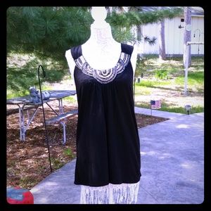 RXB black embroidered tank